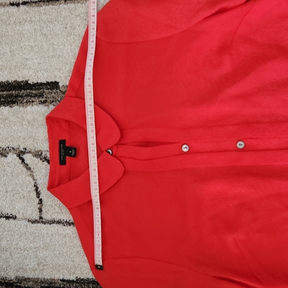 Bright Red/Orangey Ann Taylor Buttoned-Down Blouse - Women Sz 4 - Picture 7 of 10